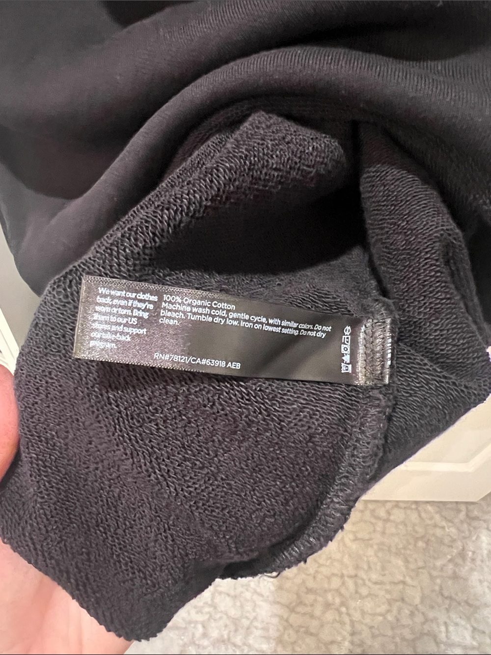 Eileen Fisher Black funnel neck square top - Picture 6 of 6